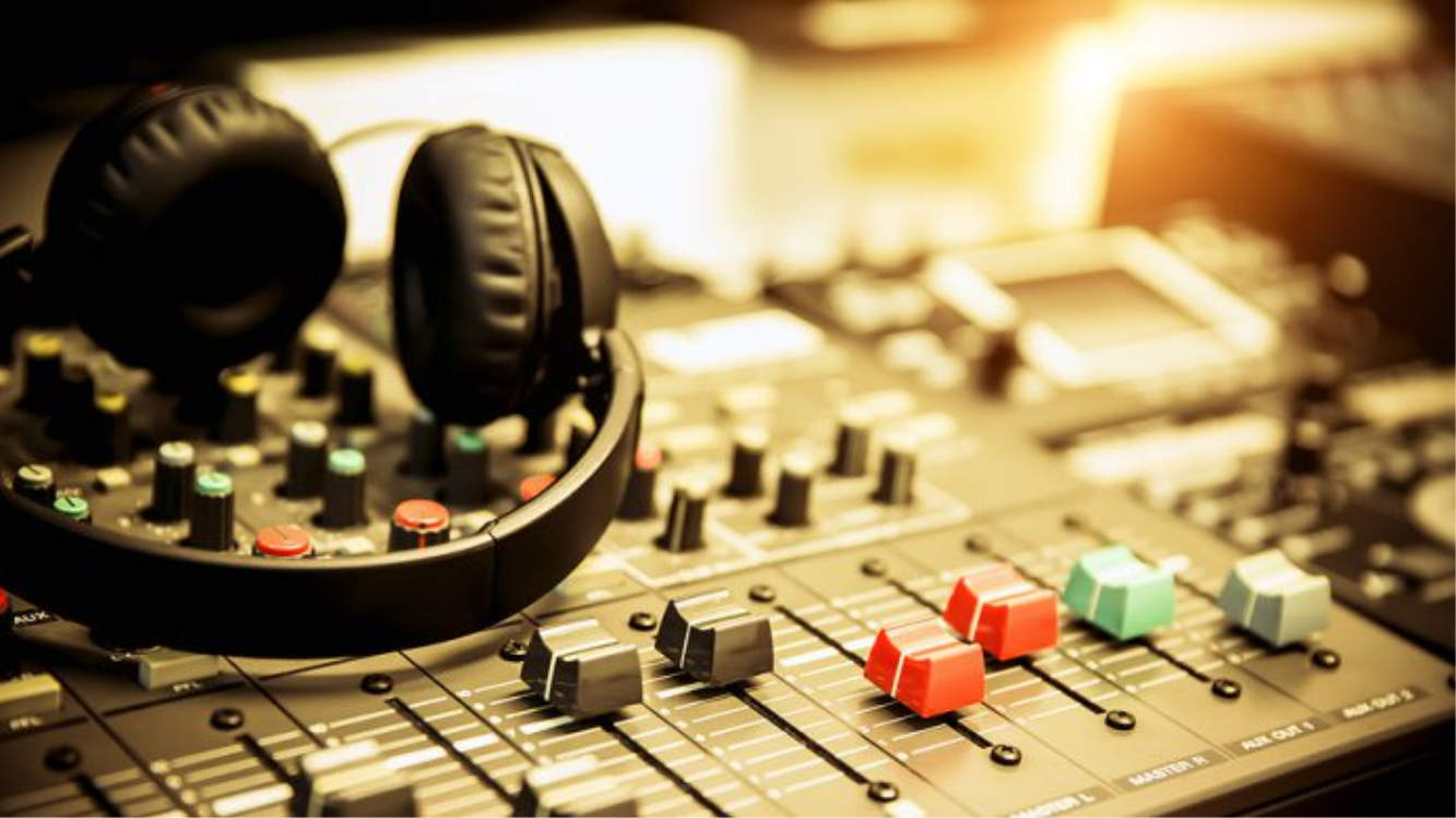 Fondo estudio de radio